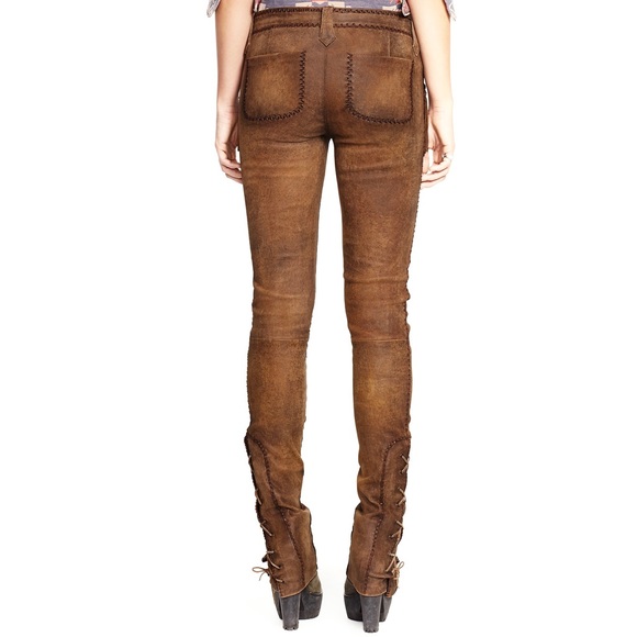 *RESERVED* Rare Authenticated Leather Whip Stitch Jeans - Picture 16 of 16